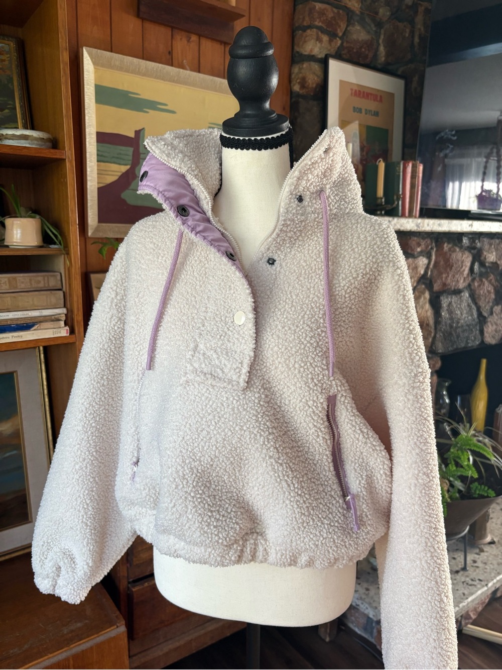 Granola Girl Cropped Boxy 3/4 Zip Fleece L